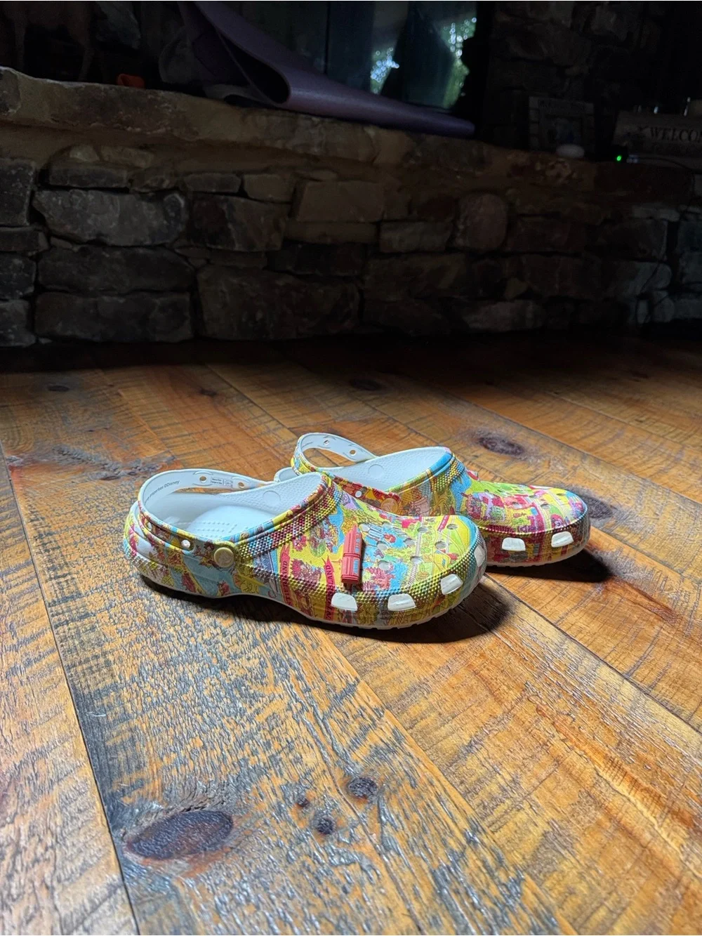 Disney Walt Disney World 50th Anniversary crocs with park map print Size 12